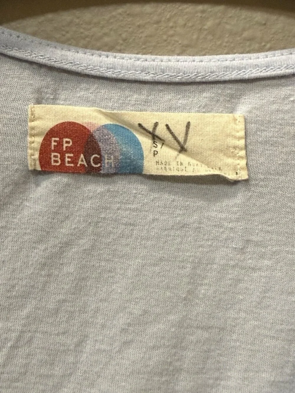 Free People FP Beach Drew Midi Twisted Sleeve Cotton Dress Xenon Blue BOHO Sz S